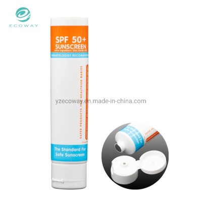 Foil Sealing White Ordinary Flip Cover 89ml Large Capacity Custom Offset Sunscreen Tube